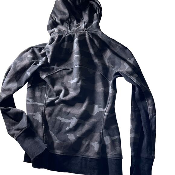 Athleta Women's Full Zip Hooded Black Camo Triumph Printed Hoodie Medium gorp - Picture 2 of 6